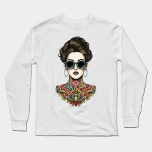 Captivative Inked Woman Long Sleeve T-Shirt